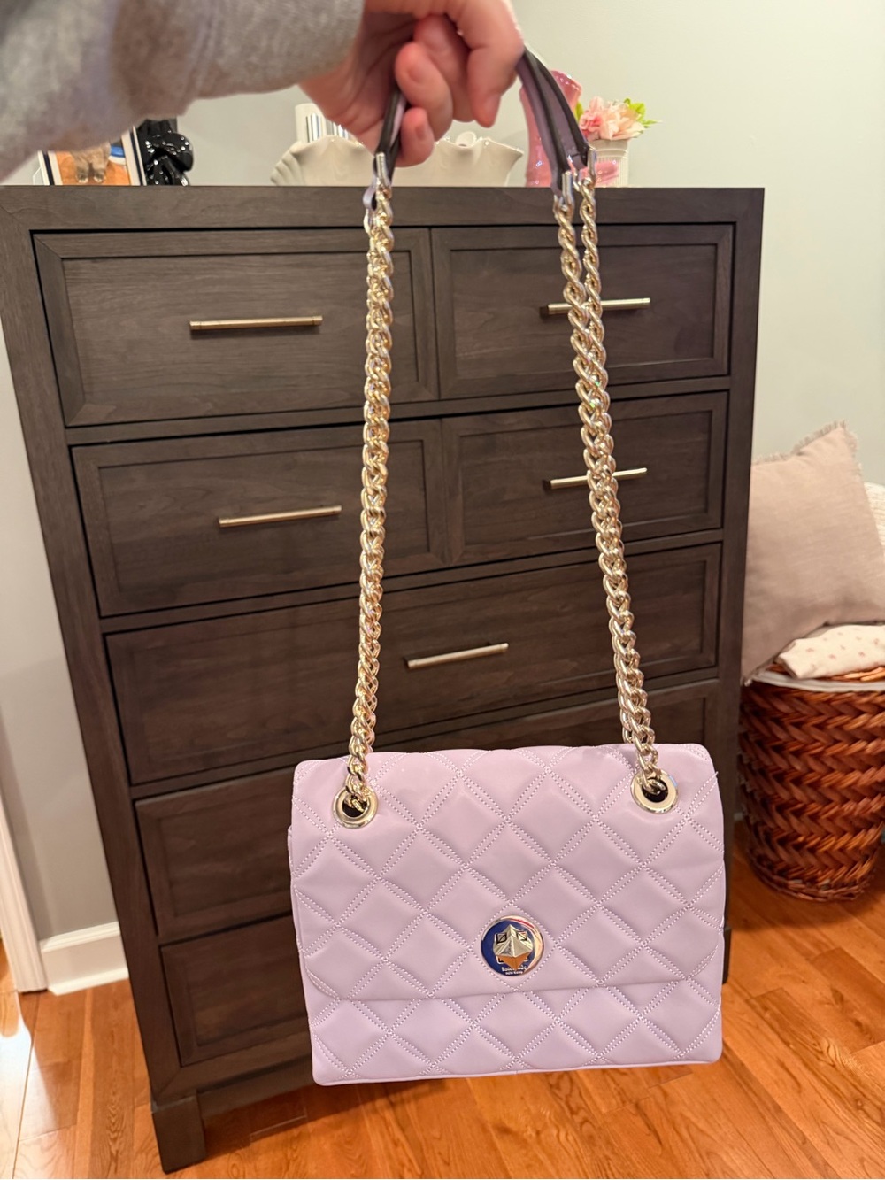 Quilted Lavender Chain Shoulder Bag - Kate Spade.